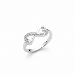 Infinity Sparkle Sterling Silver Ring