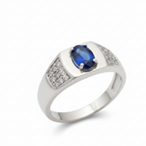 92.5 Silver Royal Blue Men’s Ring