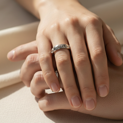 Forever Vows" Engraved Sterling Silver Couple Rings