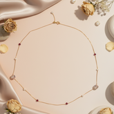 18K Dual-Tone Crystal Beaded Gold Chain