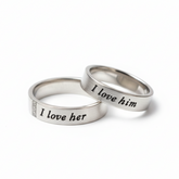 I Love Him/Her" Secret Vows Rings