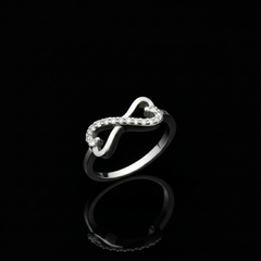 Infinity Sparkle Sterling Silver Ring