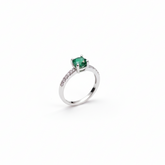 Evergreen Brilliance" Emerald Accent Solitaire Ring