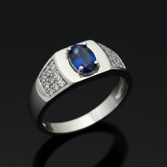 92.5 Silver Royal Blue Men’s Ring