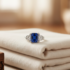 Victorian Garden" Blue Gemstone Ring