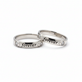 Forever Vows" Engraved Sterling Silver Couple Rings