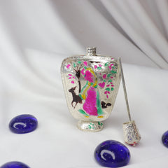 Handcrafted Silver Meenakari Sindoor Box
