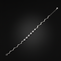 Wave Bloom Silver Bracelet – 92.5 Sterling Silver