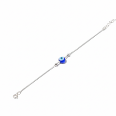 Premium Silver Evil Eye Bracelet for Protection