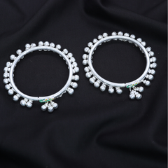 Baby Silver Kada with Multiple Ghungroos