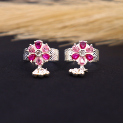Blossom Charm Pink Stone Toe Ring