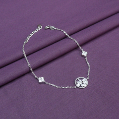 Floral Charm Silver Bracelet