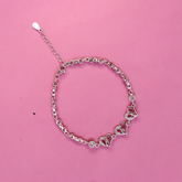 Triple Heart Silver Chain Bracelet