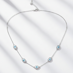 Five-Station Evil Eye Protection Necklace