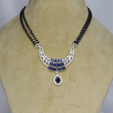 Blue Gemstone Silver Mangal Sutra