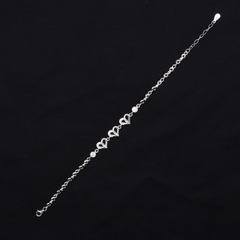 Triple Heart Silver Chain Bracelet
