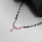 Pink Gemstone Silver Mangal Sutra