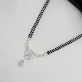 White Gemstone Silver Mangal Sutra