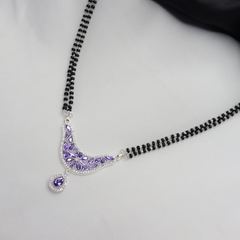 Purple Gemstone Silver Mangal Sutra