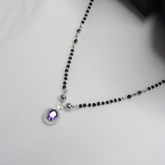 Purple Stone Silver Mangal Sutra