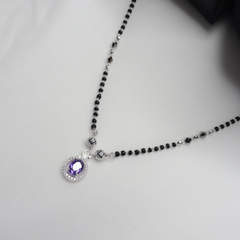 Purple Stone Silver Mangal Sutra