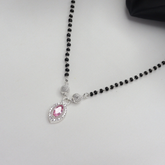 Lightweight White Stone Silver Mangal Sutra