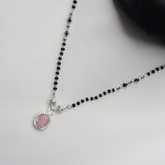 Pink Stone Silver Mangal Sutra