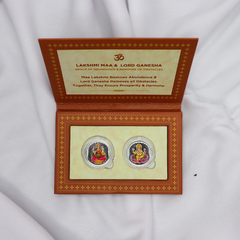999 Purity Silver Coin Set: Lakshmi Maa & Lord Ganesha