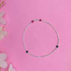 Minimalist Beaded Anklet Pair