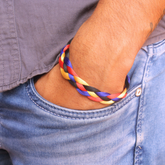 Silver Multi-Colour Braided Moli Bracelet
