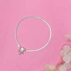 Serpent Glow Silver Anklet