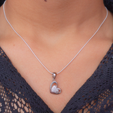 Pretty Heart-in-Heart Silver Pendant