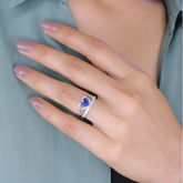 Silver Heart Blue Stone Ring