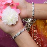 Floral Vine Silver Bangles