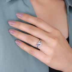 Trinity Leaf Silver Ring