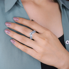 Silver Crown Band Ring