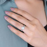 Silver Evil Eye Beaded Ring