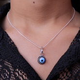 Silver Evil Eye Protector Pendant