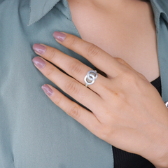 Silver Interlocking Circles Ring