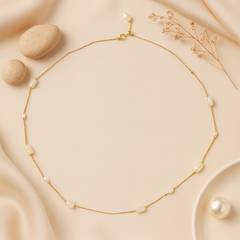 18K Pastel Pearl & Bead Gold Chain