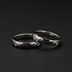 Forever Vows" Engraved Sterling Silver Couple Rings