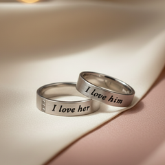 I Love Him/Her" Secret Vows Rings