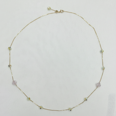 18K Pastel Crystal Beaded Gold Chain