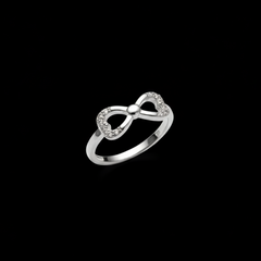 92.5 Silver Bow Charm Ring