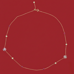 18K Dual-Tone Crystal Beaded Gold Chain