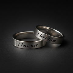 I Love Him/Her" Secret Vows Rings