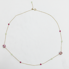 18K Dual-Tone Crystal Beaded Gold Chain