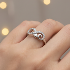 Infinity Heart Sparkle Ring
