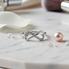 Infinity Sparkle Sterling Silver Ring