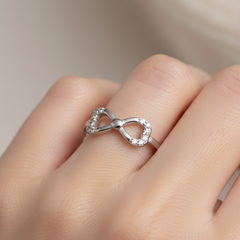 92.5 Silver Bow Charm Ring